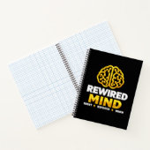 Rewired Mind Logo Spiralblock - Schwarzes Journal Notizblock (Innenseite)
