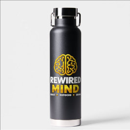 Rewired Mind Logo Wasserflasche - Schwarz Isoliert Trinkflasche