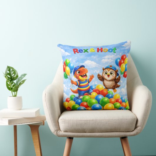 Rex and hoot ball pit adventure throw pillow kissen (Stuhl )