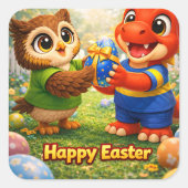 Rex and large happy Easter party stickers de (Vorderseite)