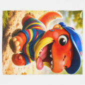 Rex, das Dinosaurier-Spielzeit-Abenteuer Premium L Fleecedecke (Vorderseite (Horizontal))