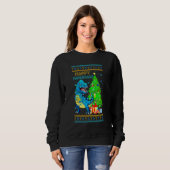 Rex Dinosaur Christmas Tree Happy Hanukkah Chanukk Sweatshirt (Vorne ganz)