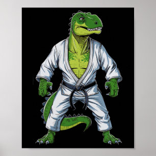 Rex Dinosaur Kampfsport Kampfsportler Jiu-Jitsu Poster