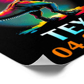 Rex Dinosaur Texas Total Solar Eclipse 2024 Poster (Ecke)