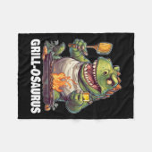 Rex Grillen Dinosaur Funny Vathers Day Grilling Fleecedecke (Vorderseite (Horizontal))