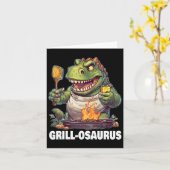 Rex Grillen Dinosaur Funny Vathers Day Grilling Karte (Gelbe Blume)