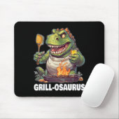 Rex Grillen Dinosaur Funny Vathers Day Grilling Mousepad (Mit Mouse)