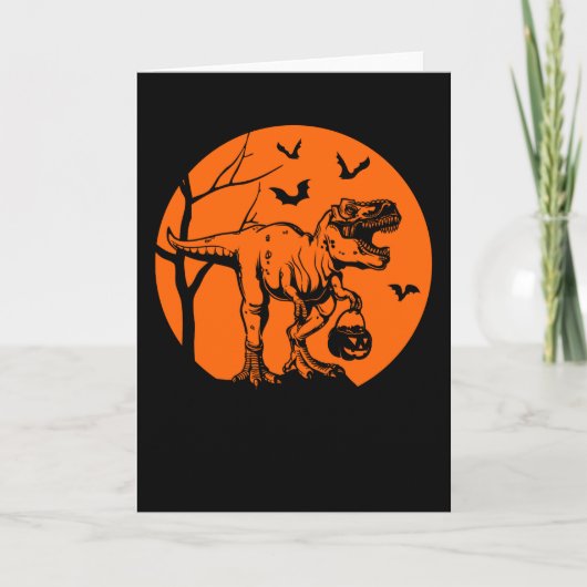 Rex halloween dinosaurier Geschenk für sie Karte (Vorderseite)