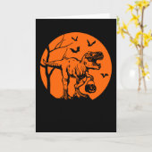 Rex halloween dinosaurier Geschenk für sie Karte (Gelbe Blume)