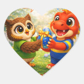 Rex happy Easter heart shaped envelope seals Herz-Aufkleber (Vorderseite)