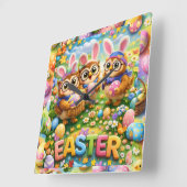 rex hoot clock easter nursery gifts quadratische wanduhr (Winkel)