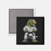 Rex Kampfsport Dinosaurier Karate Jiu-Jitsu Ninja  Magnet (Vorderseite/Rückseite)