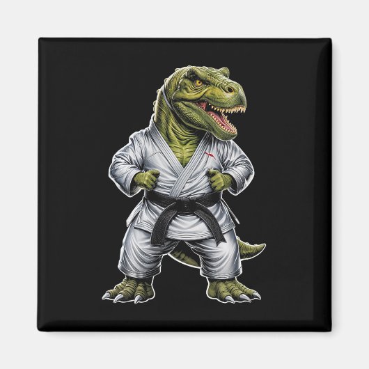 Rex Kampfsport Dinosaurier Karate Jiu-Jitsu Ninja  Magnet (Vorne)