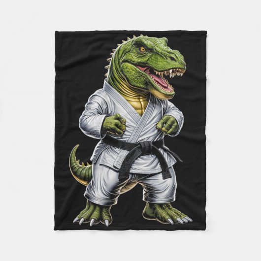 Rex Kampfsport Dinosaurier Karate Judo Bjj Kämpfer Fleecedecke (Vorderseite)