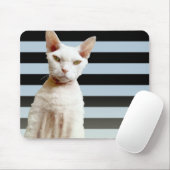 Rex Katzen-blauer/schwarzer Streifen Mousepad (Mit Mouse)