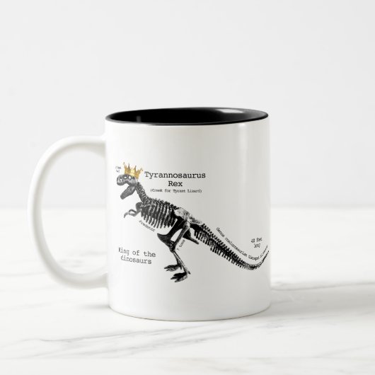 Rex König der Dinosaurier Zweifarbige Tasse (Links)