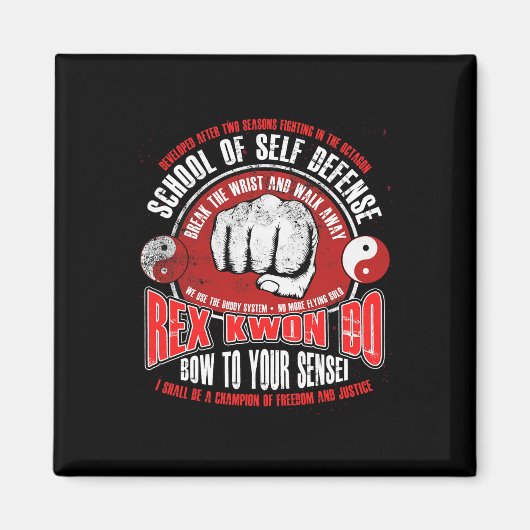 Rex Kwon Do Funny Karate Martial Arts Retro Magnet (Vorne)
