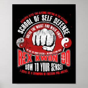 Rex Kwon Do Lustiges Karate Martial Arts Retro Poster