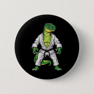 Rex Martial Arts Dinosaur Jiu-jitsu Bjj Karate Button