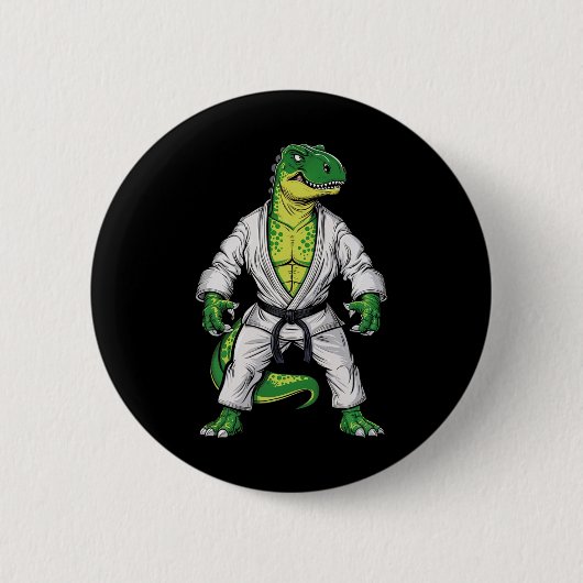 Rex Martial Arts Dinosaur Jiu-jitsu Bjj Karate Button (Vorderseite)