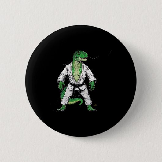 Rex Martial Arts Dinosaur Judo Jiu-jitsu Karate Button (Vorderseite)