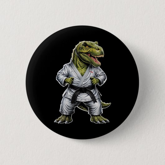 Rex Martial Arts Dinosaur Karate Jiu-jitsu Ninja Button (Vorderseite)