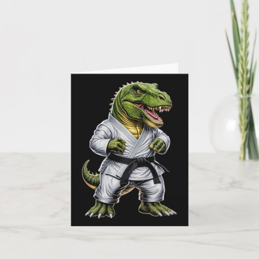 Rex Martial Arts Dinosaur Karate Judo Bjj Fighter Karte (Vorderseite)