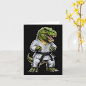 Rex Martial Arts Dinosaur Karate Judo Bjj Fighter Karte (Gelbe Blume)