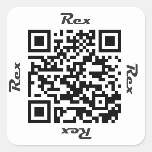 Rex QR Code Personalisiert NAME Aufkleber (Vorderseite)
