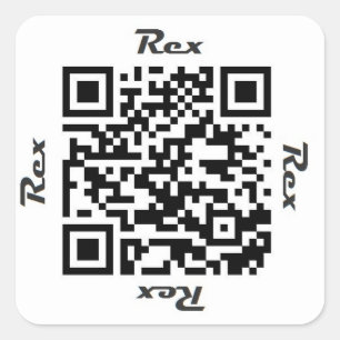 Rex QR Code-personalisierter NAMENSaufkleber Quadratischer Aufkleber