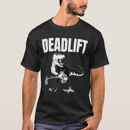 Rex Raptor Dinosaurier Trainer Deadlift GYM Workou T-Shirt (Vorderseite)