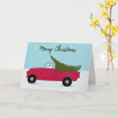 Rex Red Truck Weihnachtskarte Karte (Gelbe Blume)