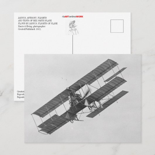 REX SMITH FLUGZEUG POSTKARTE (Vorne/Hinten)