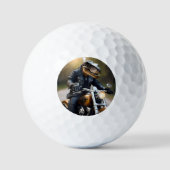 Rex: T-Rex in Leathers auf einem Motorrad, Golfball (Vorderseite)