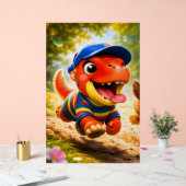 Rex, the dinosaur playtime fun vibrant vertical nu acrylschild (Hochzeit)