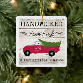 Rex the TV Terrier Red Truck Ornament