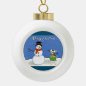 Rex the TV Terrier Rex und Snowman Ornament (Vorderseite)