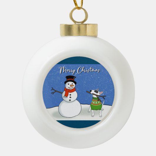 Rex the TV Terrier Rex und Snowman Ornament (Vorderseite)