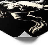 Rex Total Solar Eclipse 2024 Dinosaurier 8. April Poster (Ecke)