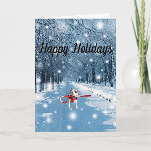 Rex TV Terrier Happy Holidays Grußkarte Dankeskarte (Vorderseite)