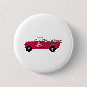 Rex TV Terrier Red Truck Button