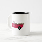 Rex TV Terrier Red Truck Zweifarbige Tasse (Vorderseite Links)