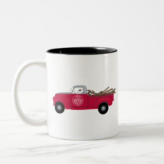 Rex TV Terrier Red Truck Zweifarbige Tasse (Links)
