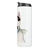 Rex TV Terrier Rex mit Blume Tumbler Thermosbecher (Nach rechts gedreht)