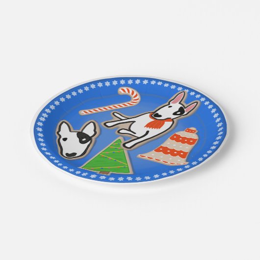 Rex TV Terrier Weihnachtsgoodies Papierplatte Pappteller (Schrägansicht)