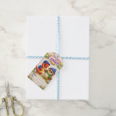 Rex und Eule frohe Ostern Dinosaurier und Eulenges Geschenkanhänger (Mit Garn)