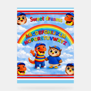 Rex und Hoot ABC Regenbogen-Klassenzimmer Premium  Acrylschild