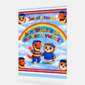 Rex und Hoot ABC Regenbogen-Klassenzimmer Premium  Acrylschild (Winkel)