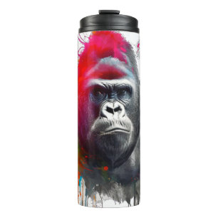Rey de la Selva: Majestuoso Gorila Espald Thermosbecher