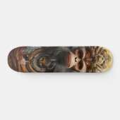 Rey Mono Chino con Mirada Seria Decisiva Skateboard (Horizontal)